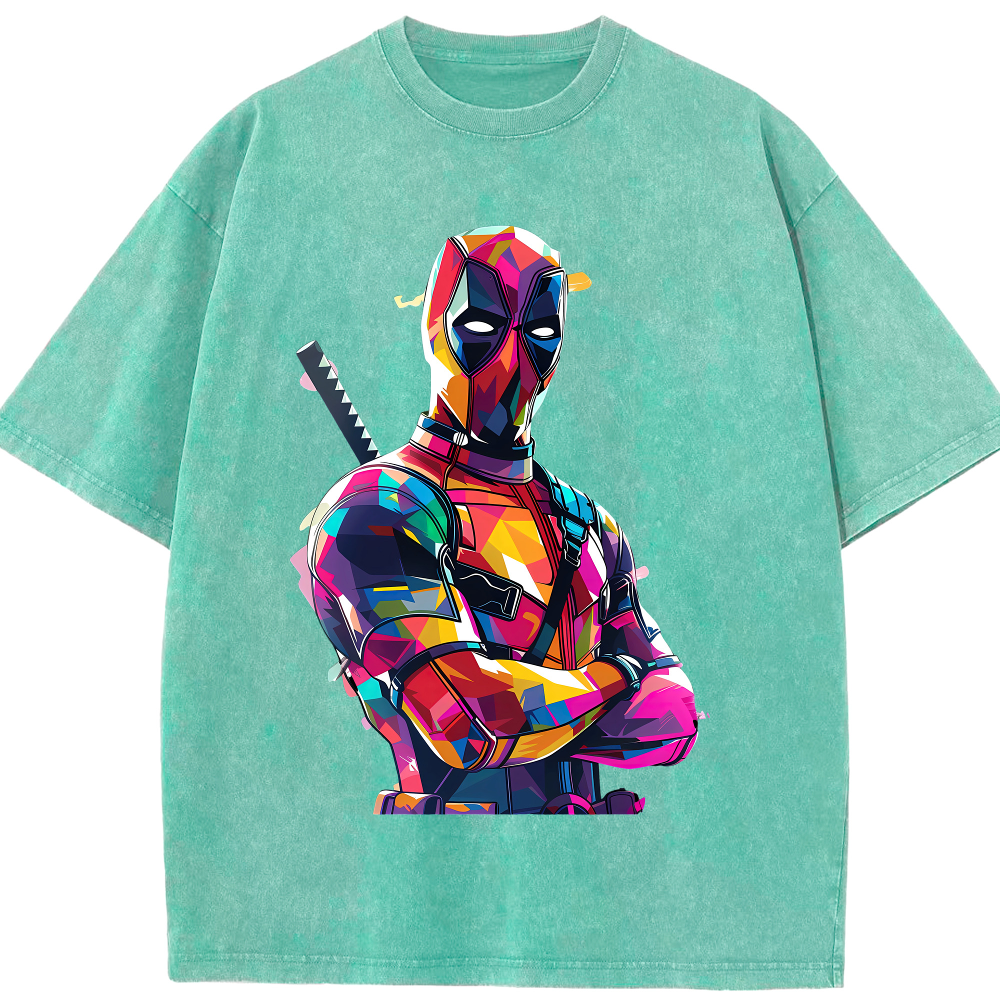 （画像用） Deadpool デッドプール 綿100% ヴィンテージ風 半袖Tシャツ（フロントプリント）